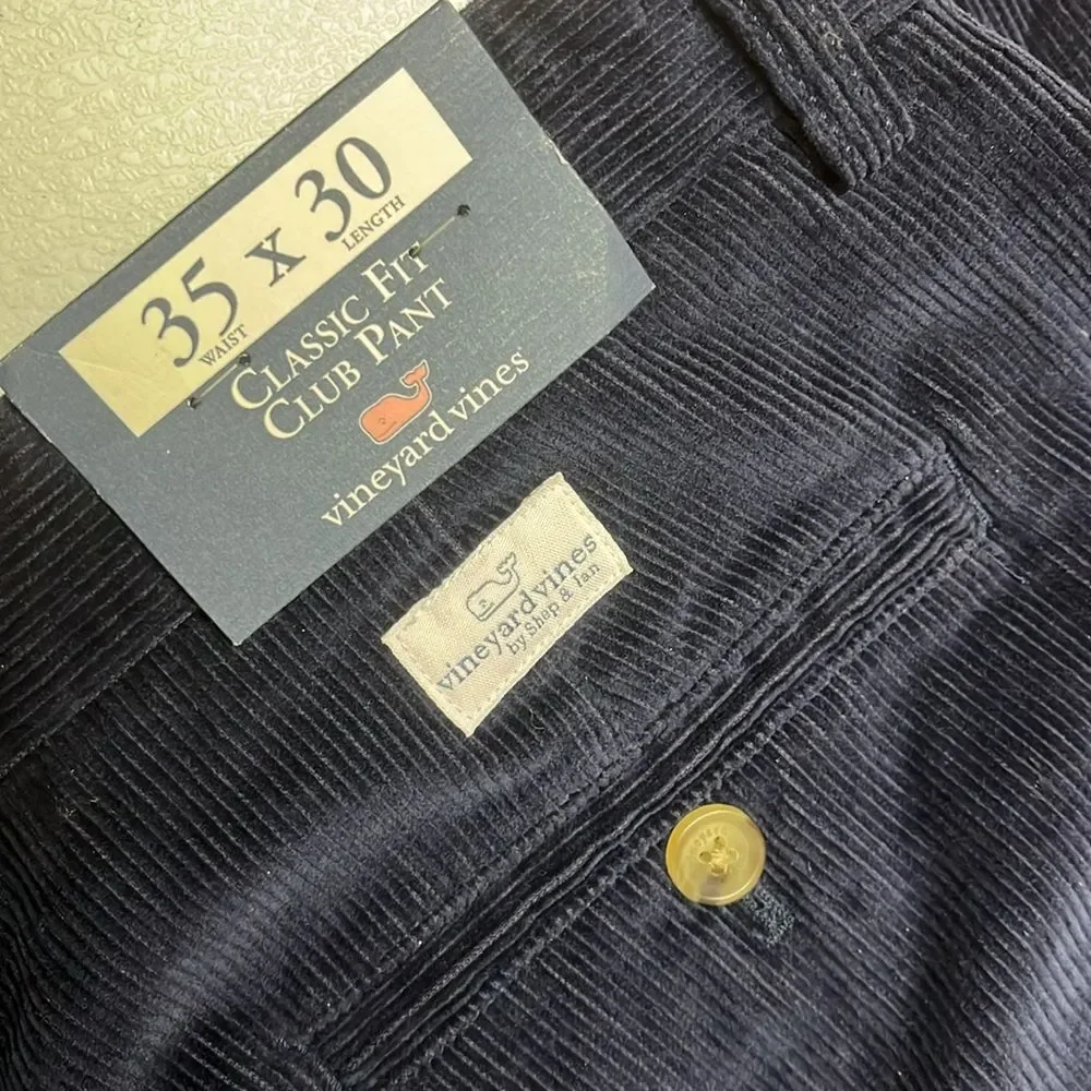 Vineyard Vines Mens Classic Fit Club Pant 35x30 Corduroy Lighthouse Boat Golf